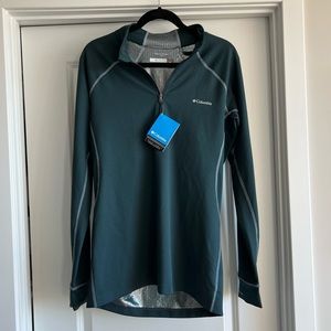NWT Men’s Columbia Heavyweight Half Zip Omni Wick Omni Heat Teal